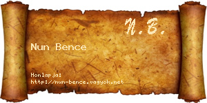 Nun Bence névjegykártya